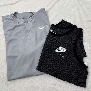 Nike Lot Men’s Medium Performance T-Shirt & Men’s Tank Top Medium Gray Black
